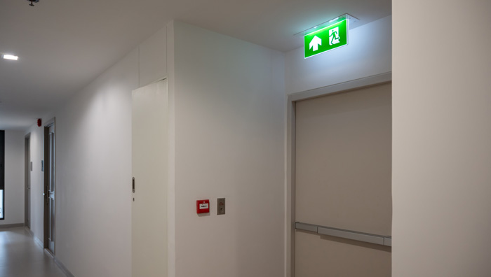 Fire door inspection being carried out in Bath